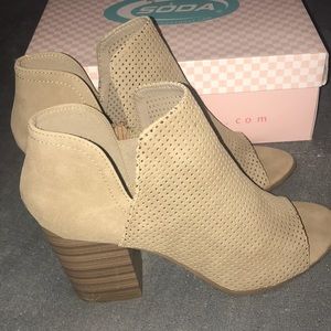 Open toe ankle boots